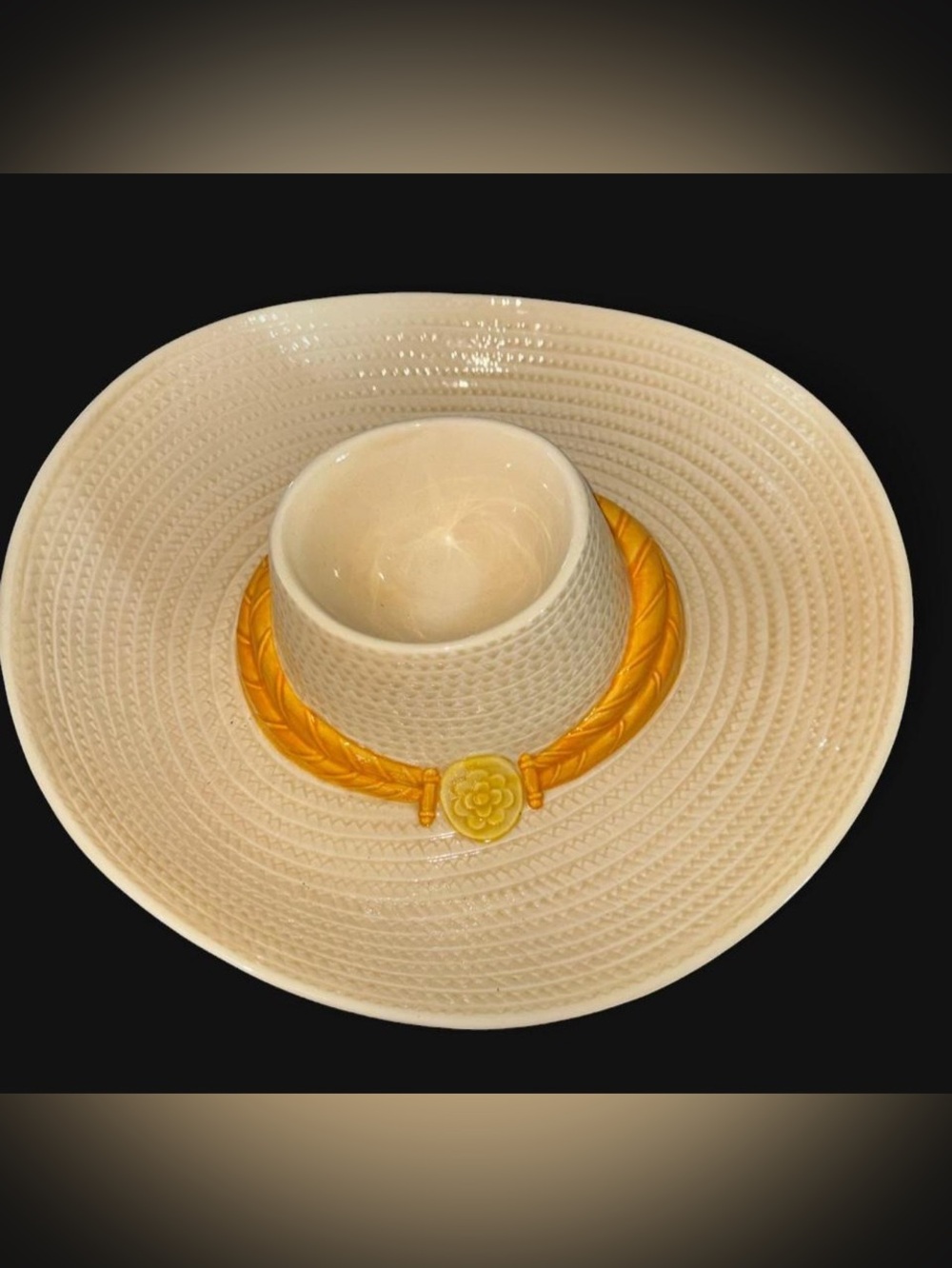 Vintage Metlox California Pottery Sombrero Chip and Dip Bowl “Poppytrail”